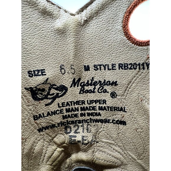 Masterson Boot Womens Cowboy Boots Size 6.5M Brown Leather Square Toe Western - Picture 15 of 16